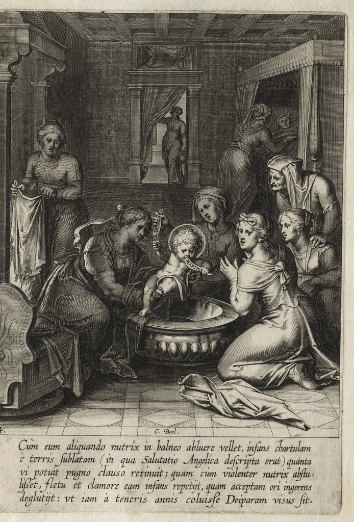An illustration from Vita D. Thomae Aquinatis Othonis VaenI ingenio et manu delineata, 1610, leaf 16