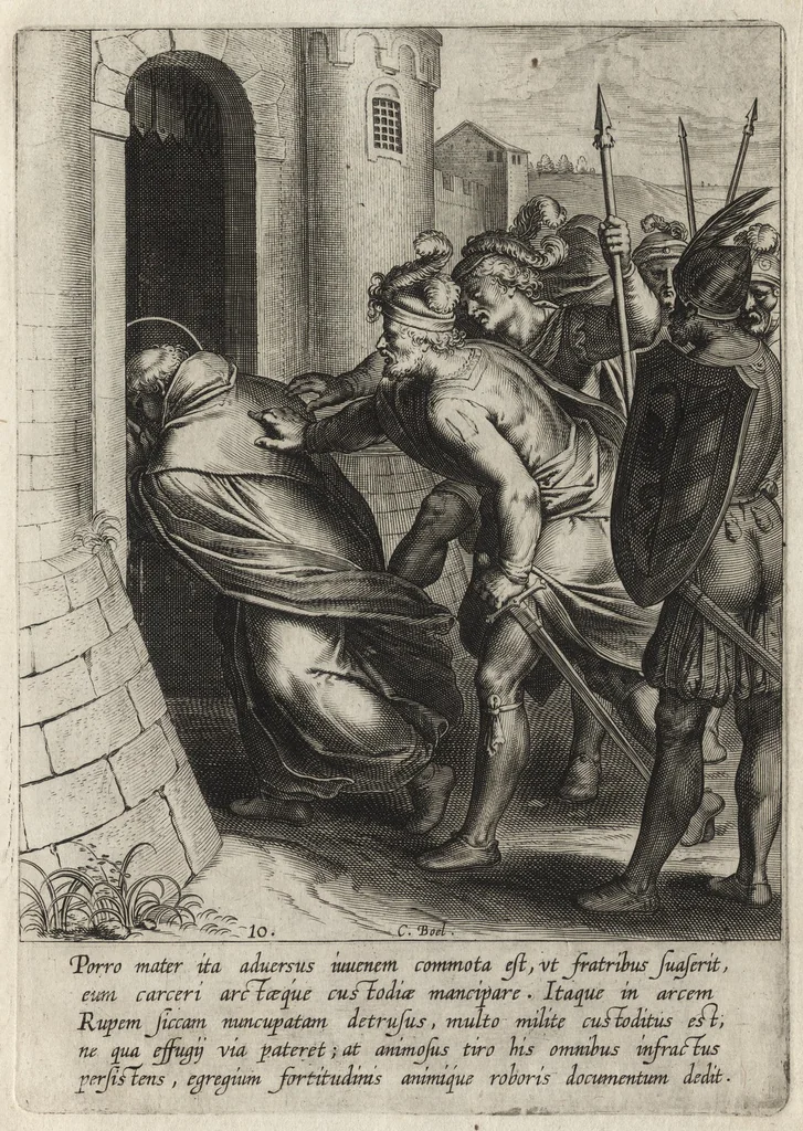 An illustration from Vita D. Thomae Aquinatis Othonis VaenI ingenio et manu delineata, 1610, leaf 28