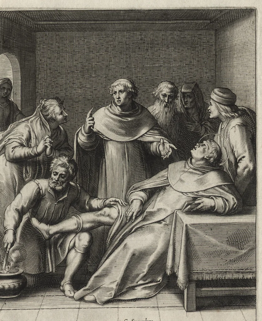 An illustration from Vita D. Thomae Aquinatis Othonis VaenI ingenio et manu delineata, 1610, leaf 56