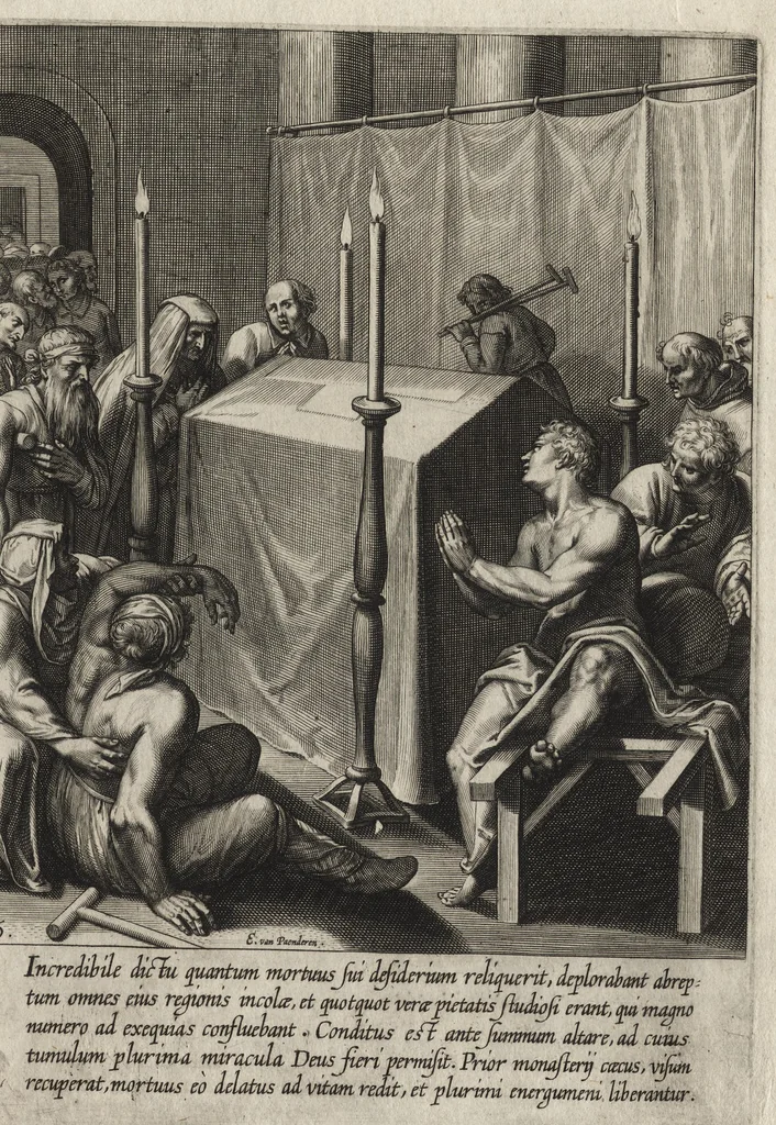 An illustration from Vita D. Thomae Aquinatis Othonis VaenI ingenio et manu delineata, 1610, leaf 60