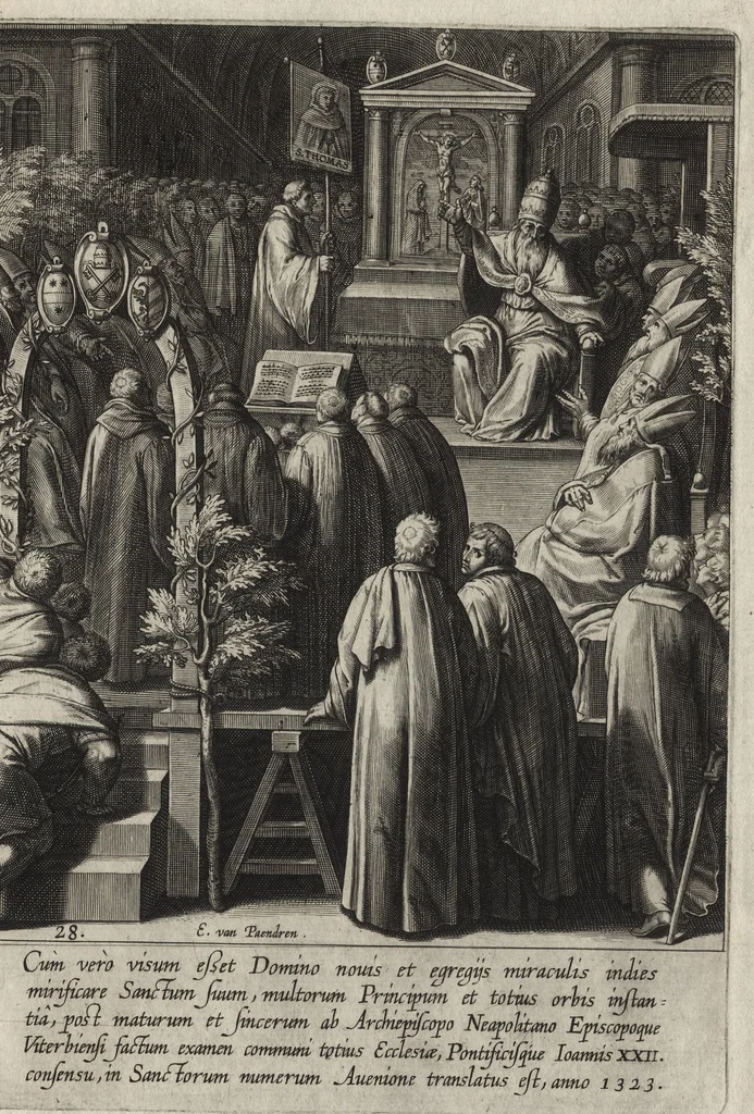 An illustration from Vita D. Thomae Aquinatis Othonis VaenI ingenio et manu delineata, 1610, leaf 64