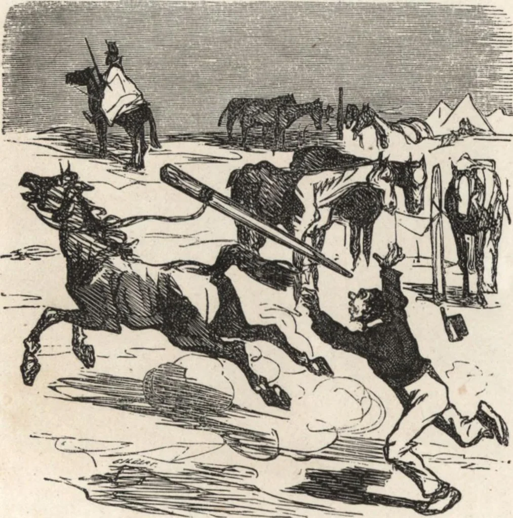 An illustration from Souvenirs comiques de l'an 1858, 1858, leaf 18