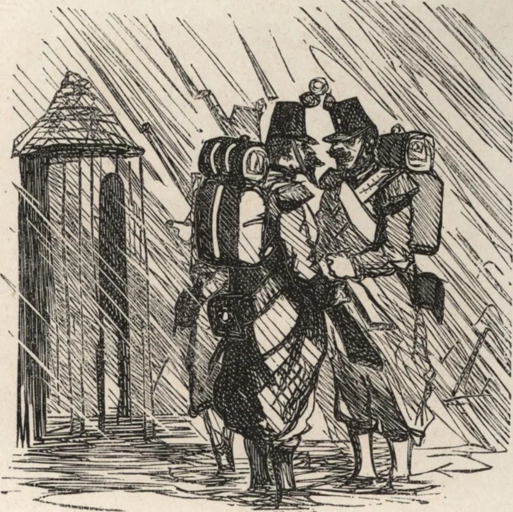 An illustration from Souvenirs comiques de l'an 1858, 1858, leaf 18