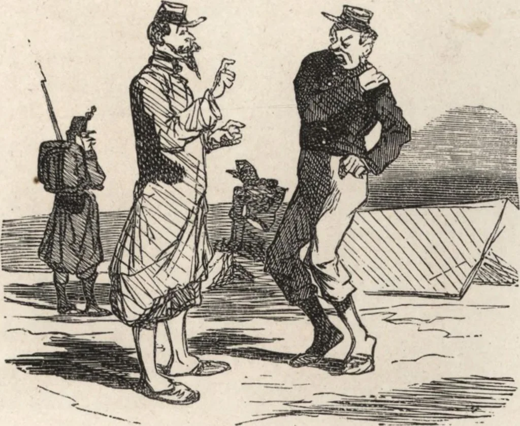An illustration from Souvenirs comiques de l'an 1858, 1858, leaf 18