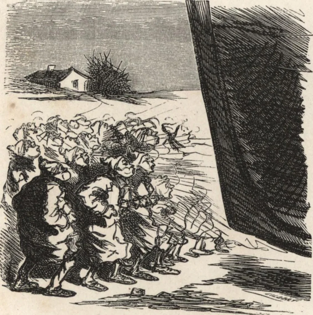 An illustration from Souvenirs comiques de l'an 1858, 1858, leaf 20