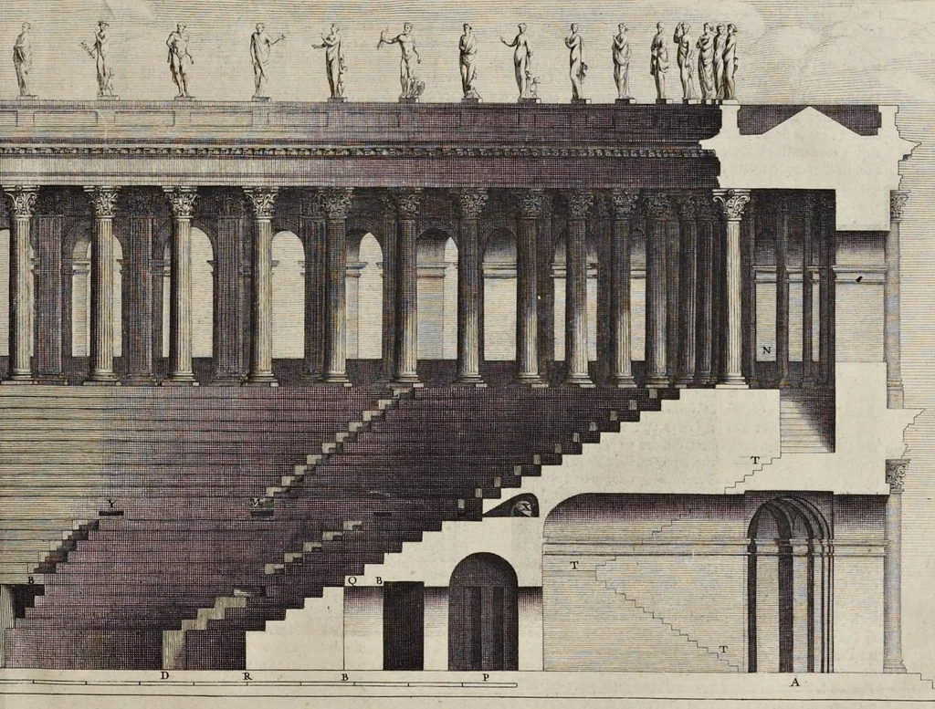 An illustration from Les dix livres d'architecture de Vitruve, corrigez et traduits nouvellement en françois, avec des notes & des figures, 1673, leaf 190