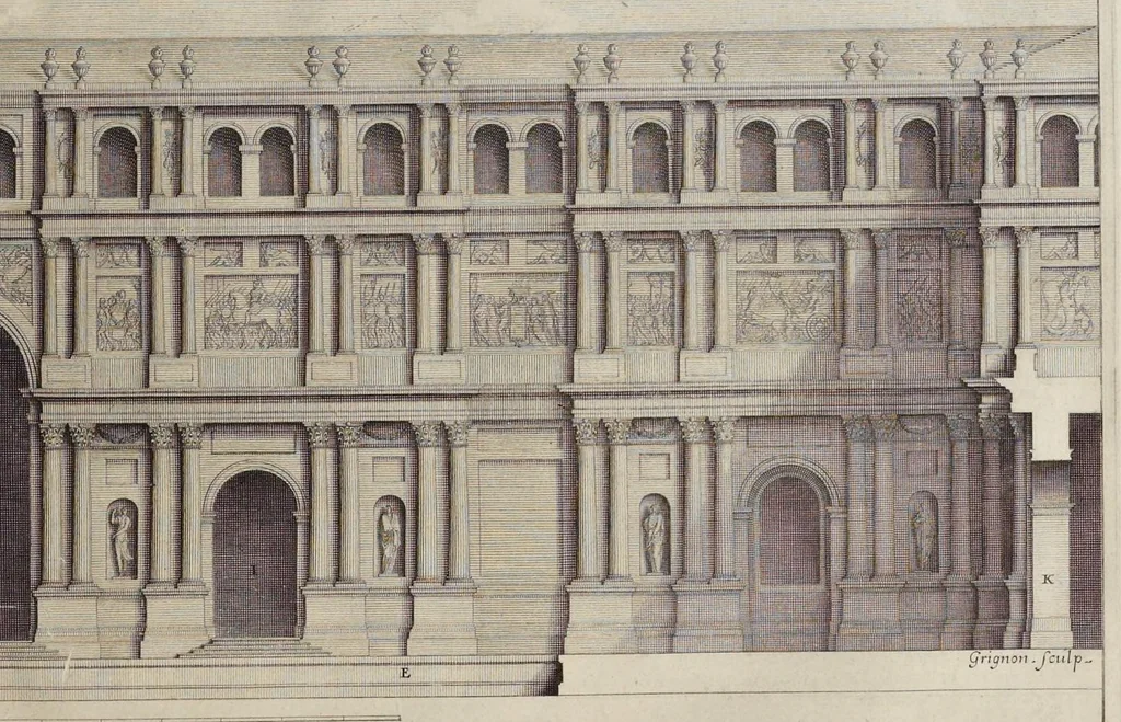 An illustration from Les dix livres d'architecture de Vitruve, corrigez et traduits nouvellement en françois, avec des notes & des figures, 1673, leaf 194