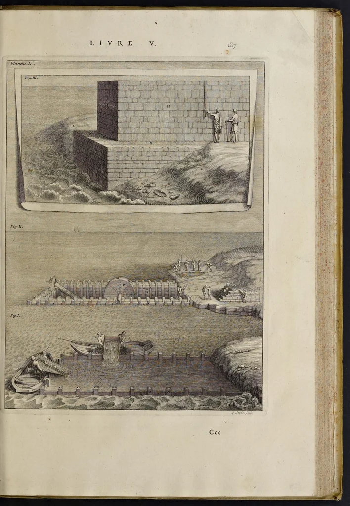 An illustration from Les dix livres d'architecture de Vitruve, corrigez et traduits nouvellement en françois, avec des notes & des figures, 1673, leaf 212