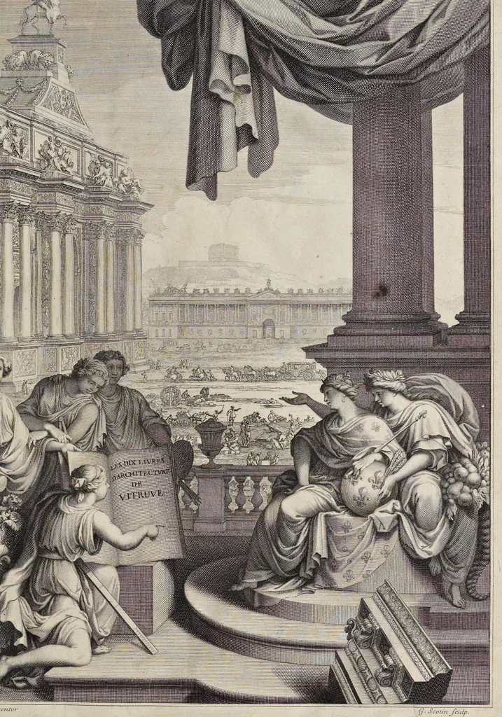 An illustration from Les dix livres d'architecture de Vitruve, corrigez et traduits nouvellement en françois, avec des notes & des figures, 1673, leaf 8