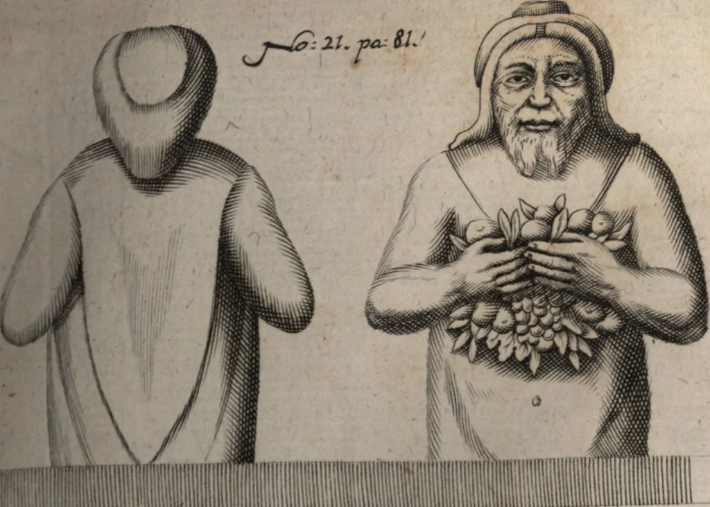 An illustration from Joh. Baptistae Casalii Romani De profanis et sacris veteribus ritibus opus tripartitum : cujus prima pars agit de profanis Ægyptiorum ritibus ... ; secunda pars agit de profanis Romanorum ritibus ... ; tertia pars agit de sacris Christianorum ritibus ... ; accedunt indices capitum, rerum item & verborum copiosissimi, & accuratissimi, 1681, leaf 132