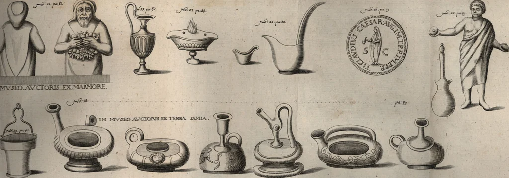 An illustration from Joh. Baptistae Casalii Romani De profanis et sacris veteribus ritibus opus tripartitum : cujus prima pars agit de profanis Ægyptiorum ritibus ... ; secunda pars agit de profanis Romanorum ritibus ... ; tertia pars agit de sacris Christianorum ritibus ... ; accedunt indices capitum, rerum item & verborum copiosissimi, & accuratissimi, 1681, leaf 132