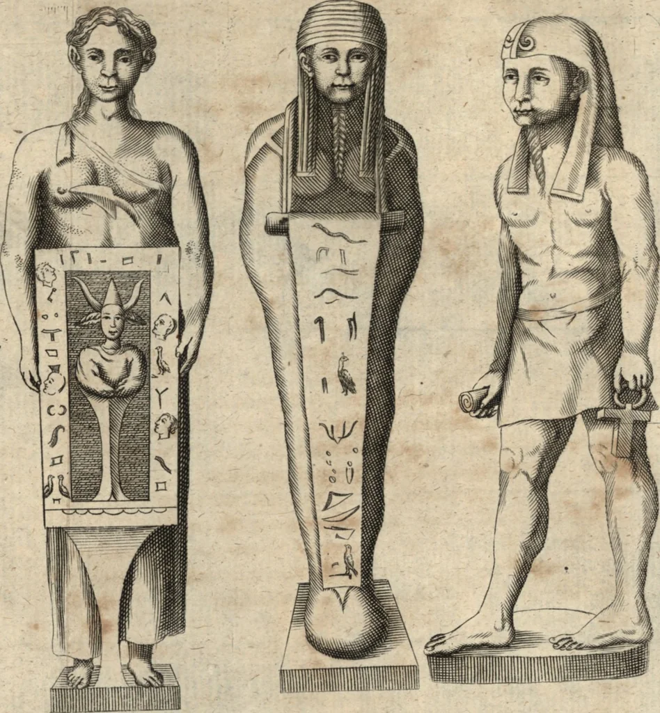 An illustration from Joh. Baptistae Casalii Romani De profanis et sacris veteribus ritibus opus tripartitum : cujus prima pars agit de profanis Ægyptiorum ritibus ... ; secunda pars agit de profanis Romanorum ritibus ... ; tertia pars agit de sacris Christianorum ritibus ... ; accedunt indices capitum, rerum item & verborum copiosissimi, & accuratissimi, 1681, leaf 50