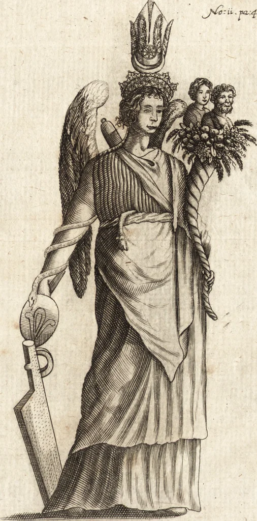An illustration from Joh. Baptistae Casalii Romani De profanis et sacris veteribus ritibus opus tripartitum : cujus prima pars agit de profanis Ægyptiorum ritibus ... ; secunda pars agit de profanis Romanorum ritibus ... ; tertia pars agit de sacris Christianorum ritibus ... ; accedunt indices capitum, rerum item & verborum copiosissimi, & accuratissimi, 1681, leaf 66