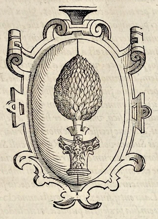 An illustration from Pandectae trivmphales, siue, Pomparvm et festorvm ac solennivm apparatvvm, conviviorvm, spectacvlorvm, simvlacrorvm bellicorvm equestrivm et pedestrivm, navmachiarum, ludorum deniq[ue] omnium nobiliorum, quot hactenus vbiq[ue] gentium re bello bene gesta ... edita concelebrataque sunt, tomi dvo : qvorvm prior de trivmphis ... heroum ... tractat : posterior ... hastilvdiorvm per Germaniam tradit initia ..., 1586, leaf 566