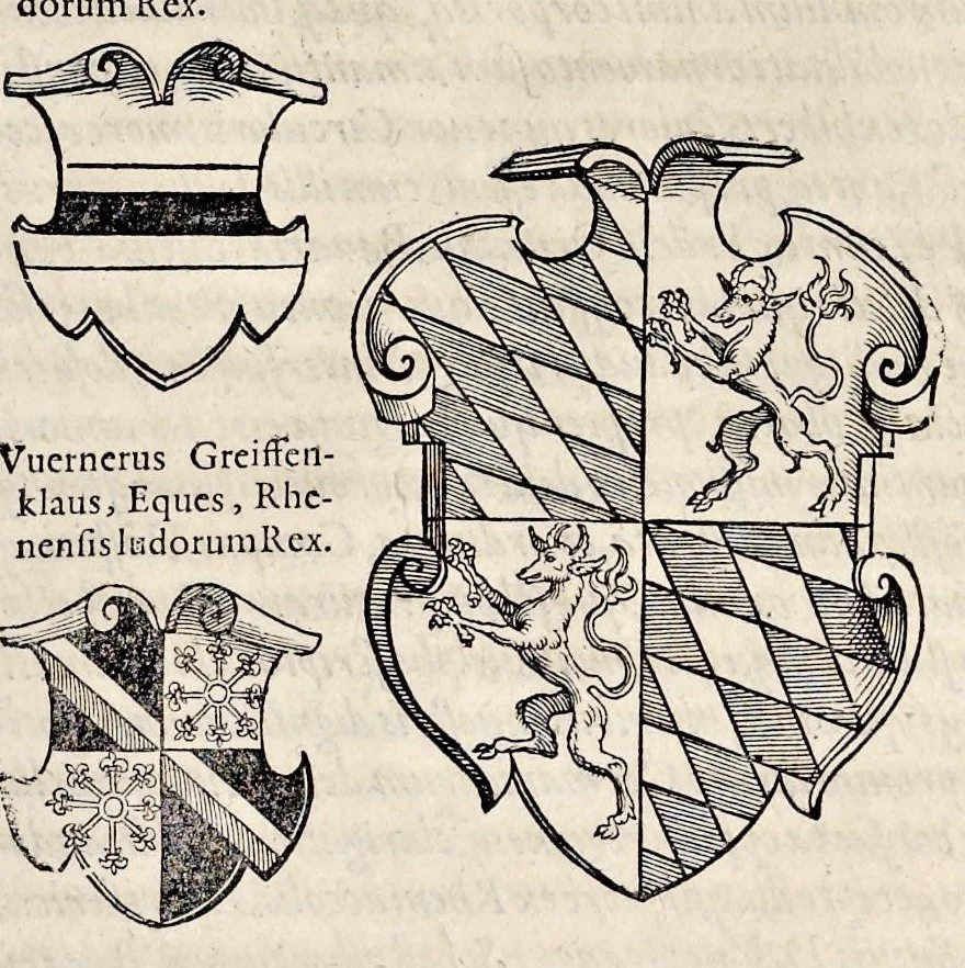 An illustration from Pandectae trivmphales, siue, Pomparvm et festorvm ac solennivm apparatvvm, conviviorvm, spectacvlorvm, simvlacrorvm bellicorvm equestrivm et pedestrivm, navmachiarum, ludorum deniq[ue] omnium nobiliorum, quot hactenus vbiq[ue] gentium re bello bene gesta ... edita concelebrataque sunt, tomi dvo : qvorvm prior de trivmphis ... heroum ... tractat : posterior ... hastilvdiorvm per Germaniam tradit initia ..., 1586, leaf 580