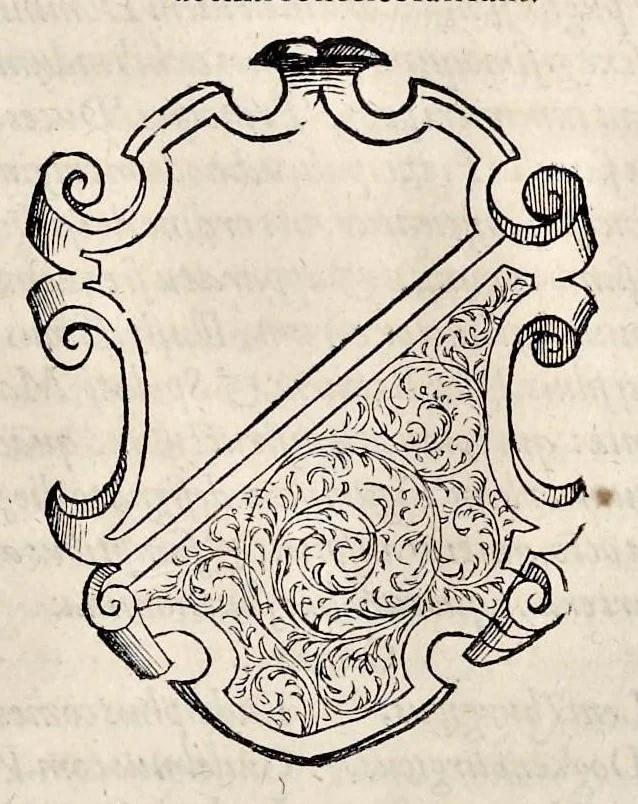 An illustration from Pandectae trivmphales, siue, Pomparvm et festorvm ac solennivm apparatvvm, conviviorvm, spectacvlorvm, simvlacrorvm bellicorvm equestrivm et pedestrivm, navmachiarum, ludorum deniq[ue] omnium nobiliorum, quot hactenus vbiq[ue] gentium re bello bene gesta ... edita concelebrataque sunt, tomi dvo : qvorvm prior de trivmphis ... heroum ... tractat : posterior ... hastilvdiorvm per Germaniam tradit initia ..., 1586, leaf 580