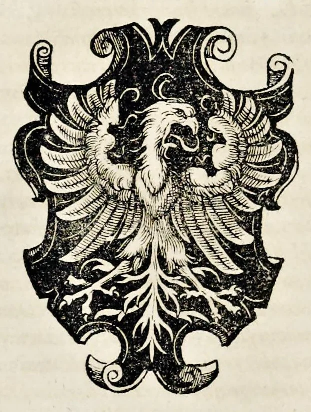 An illustration from Pandectae trivmphales, siue, Pomparvm et festorvm ac solennivm apparatvvm, conviviorvm, spectacvlorvm, simvlacrorvm bellicorvm equestrivm et pedestrivm, navmachiarum, ludorum deniq[ue] omnium nobiliorum, quot hactenus vbiq[ue] gentium re bello bene gesta ... edita concelebrataque sunt, tomi dvo : qvorvm prior de trivmphis ... heroum ... tractat : posterior ... hastilvdiorvm per Germaniam tradit initia ..., 1586, leaf 649