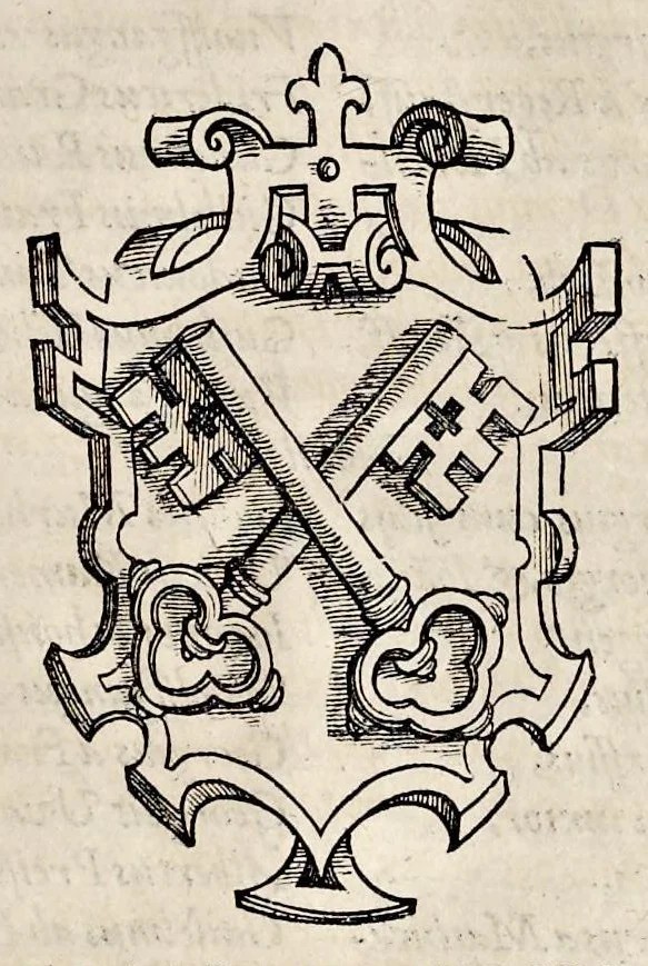 An illustration from Pandectae trivmphales, siue, Pomparvm et festorvm ac solennivm apparatvvm, conviviorvm, spectacvlorvm, simvlacrorvm bellicorvm equestrivm et pedestrivm, navmachiarum, ludorum deniq[ue] omnium nobiliorum, quot hactenus vbiq[ue] gentium re bello bene gesta ... edita concelebrataque sunt, tomi dvo : qvorvm prior de trivmphis ... heroum ... tractat : posterior ... hastilvdiorvm per Germaniam tradit initia ..., 1586, leaf 686