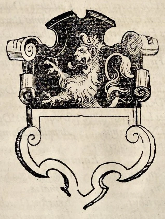 An illustration from Pandectae trivmphales, siue, Pomparvm et festorvm ac solennivm apparatvvm, conviviorvm, spectacvlorvm, simvlacrorvm bellicorvm equestrivm et pedestrivm, navmachiarum, ludorum deniq[ue] omnium nobiliorum, quot hactenus vbiq[ue] gentium re bello bene gesta ... edita concelebrataque sunt, tomi dvo : qvorvm prior de trivmphis ... heroum ... tractat : posterior ... hastilvdiorvm per Germaniam tradit initia ..., 1586, leaf 690