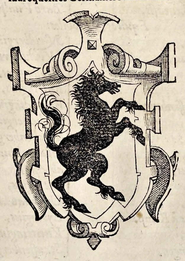 An illustration from Pandectae trivmphales, siue, Pomparvm et festorvm ac solennivm apparatvvm, conviviorvm, spectacvlorvm, simvlacrorvm bellicorvm equestrivm et pedestrivm, navmachiarum, ludorum deniq[ue] omnium nobiliorum, quot hactenus vbiq[ue] gentium re bello bene gesta ... edita concelebrataque sunt, tomi dvo : qvorvm prior de trivmphis ... heroum ... tractat : posterior ... hastilvdiorvm per Germaniam tradit initia ..., 1586, leaf 706