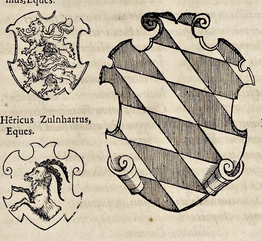 An illustration from Pandectae trivmphales, siue, Pomparvm et festorvm ac solennivm apparatvvm, conviviorvm, spectacvlorvm, simvlacrorvm bellicorvm equestrivm et pedestrivm, navmachiarum, ludorum deniq[ue] omnium nobiliorum, quot hactenus vbiq[ue] gentium re bello bene gesta ... edita concelebrataque sunt, tomi dvo : qvorvm prior de trivmphis ... heroum ... tractat : posterior ... hastilvdiorvm per Germaniam tradit initia ..., 1586, leaf 794