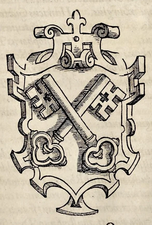 An illustration from Pandectae trivmphales, siue, Pomparvm et festorvm ac solennivm apparatvvm, conviviorvm, spectacvlorvm, simvlacrorvm bellicorvm equestrivm et pedestrivm, navmachiarum, ludorum deniq[ue] omnium nobiliorum, quot hactenus vbiq[ue] gentium re bello bene gesta ... edita concelebrataque sunt, tomi dvo : qvorvm prior de trivmphis ... heroum ... tractat : posterior ... hastilvdiorvm per Germaniam tradit initia ..., 1586, leaf 794