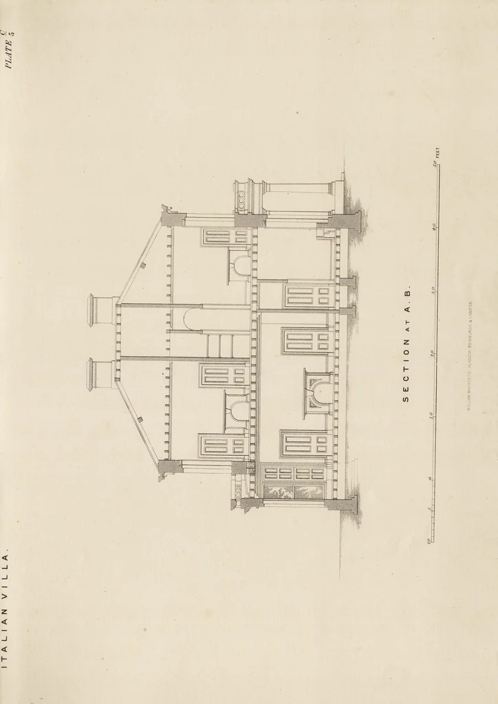 An illustration from Cottage, lodge, and villa architecture, 1870, leaf 102