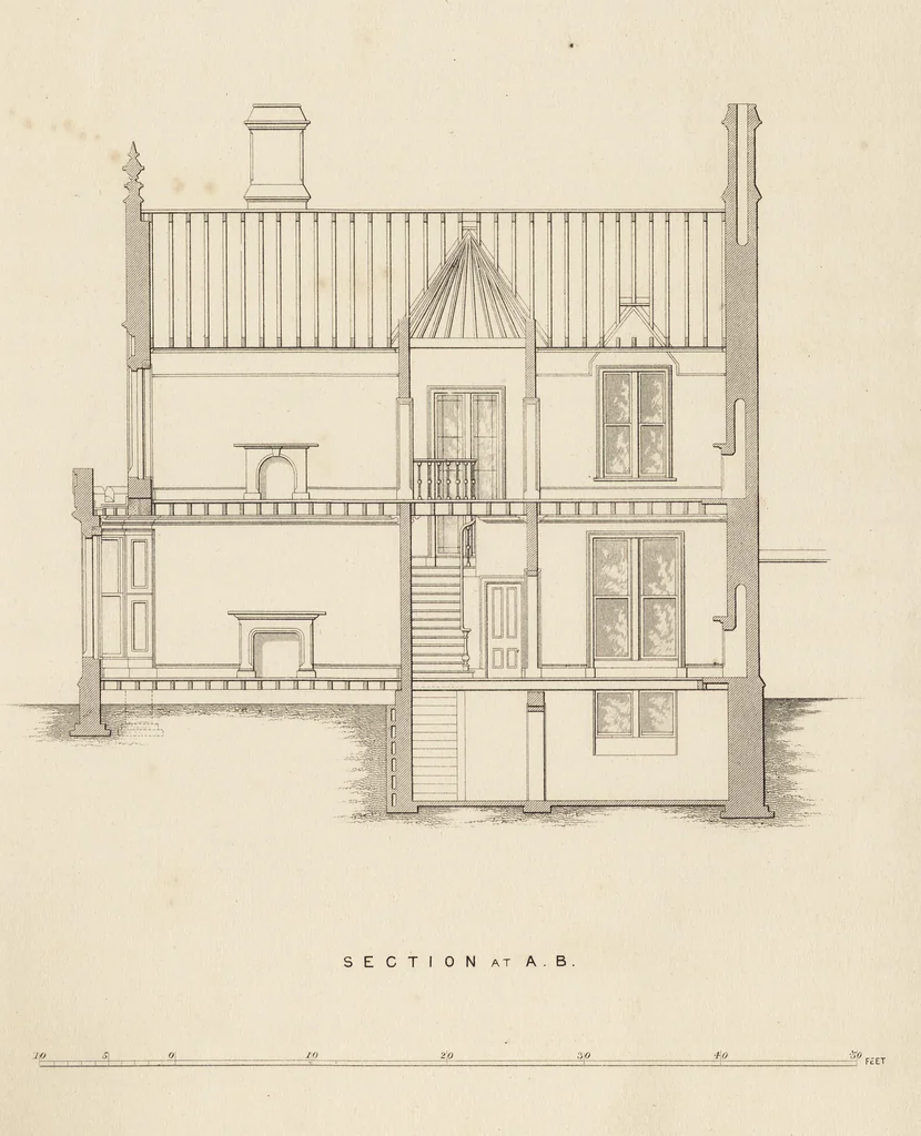An illustration from Cottage, lodge, and villa architecture, 1870, leaf 130