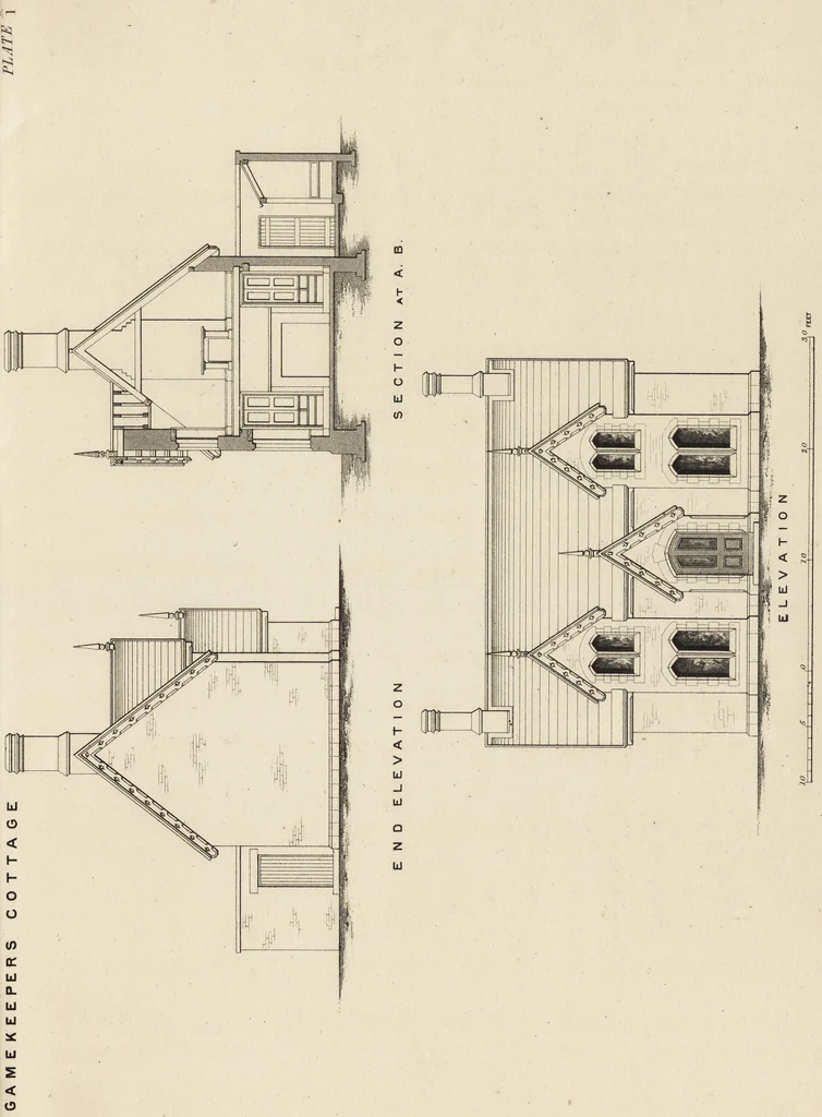 An illustration from Cottage, lodge, and villa architecture, 1870, leaf 152