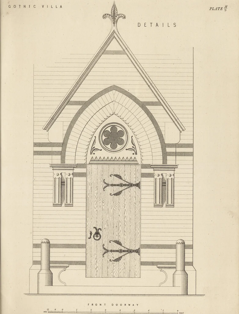 An illustration from Cottage, lodge, and villa architecture, 1870, leaf 174