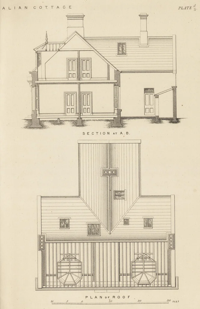 An illustration from Cottage, lodge, and villa architecture, 1870, leaf 190