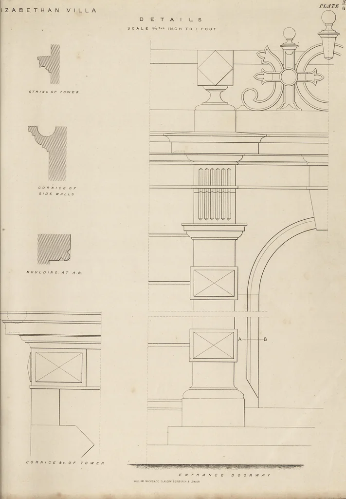 An illustration from Cottage, lodge, and villa architecture, 1870, leaf 312
