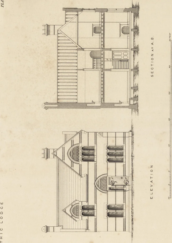 An illustration from Cottage, lodge, and villa architecture, 1870, leaf 322
