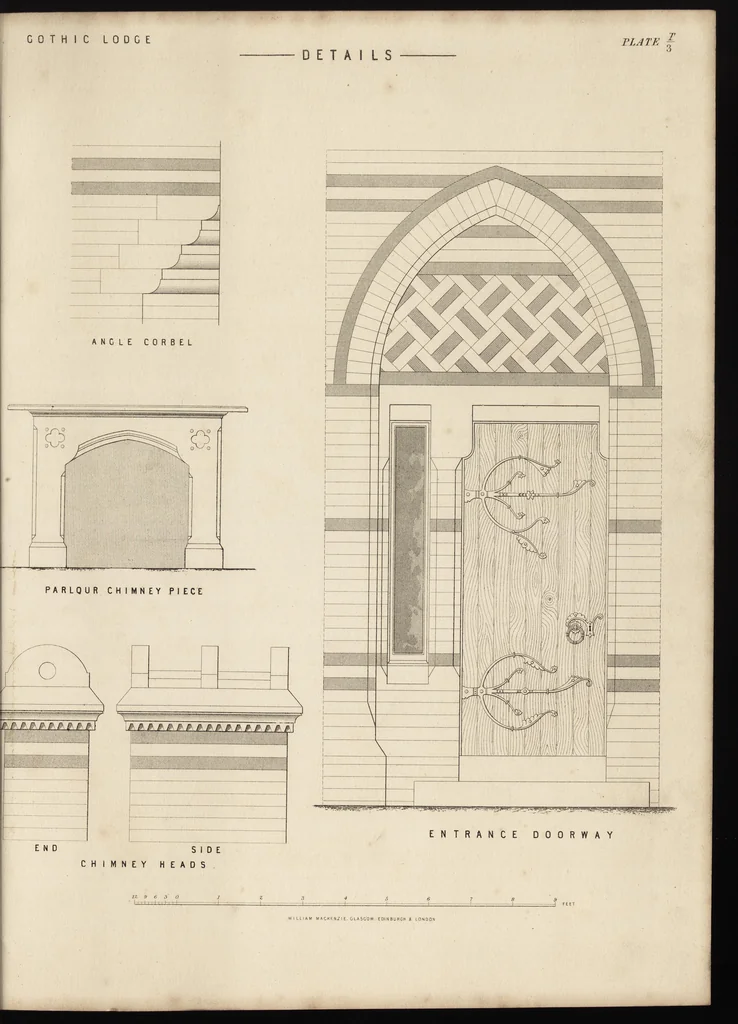 An illustration from Cottage, lodge, and villa architecture, 1870, leaf 326