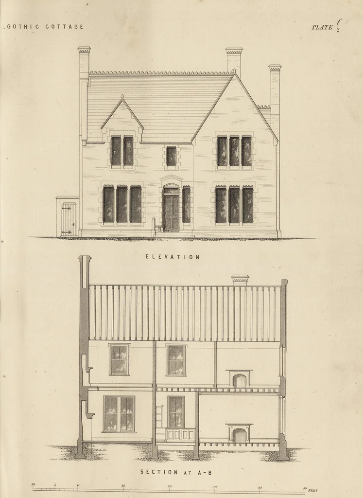 An illustration from Cottage, lodge, and villa architecture, 1870, leaf 412