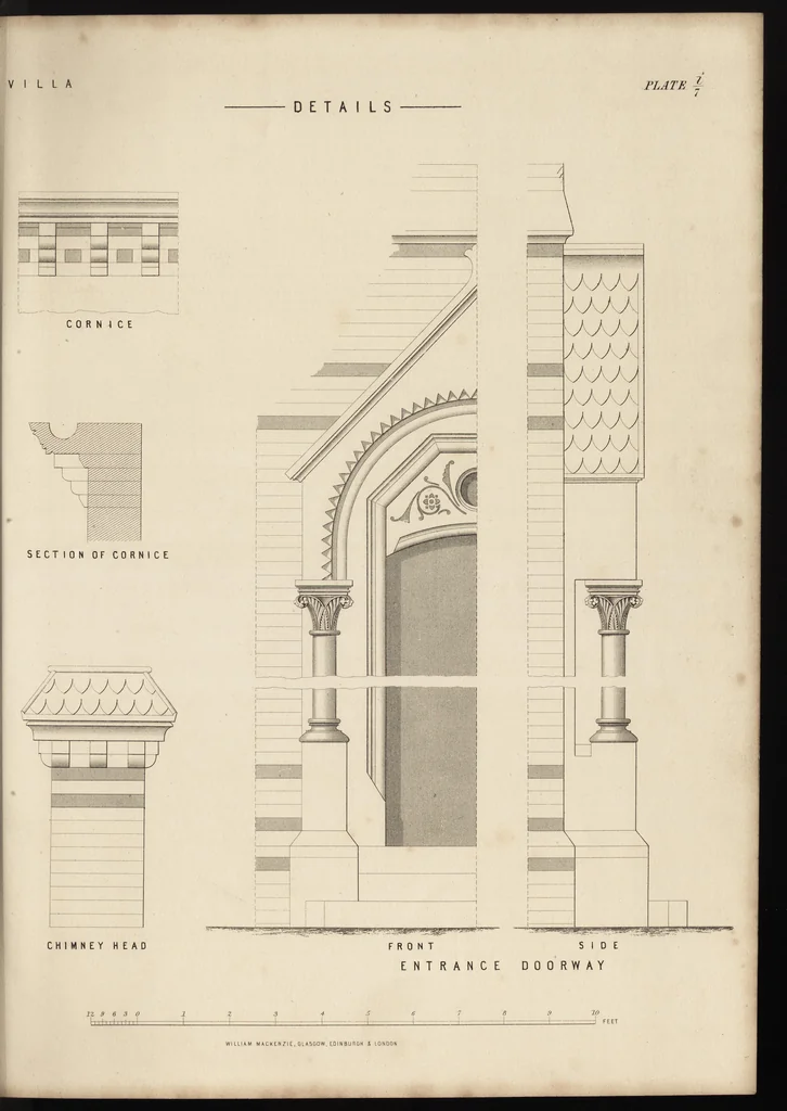 An illustration from Cottage, lodge, and villa architecture, 1870, leaf 428