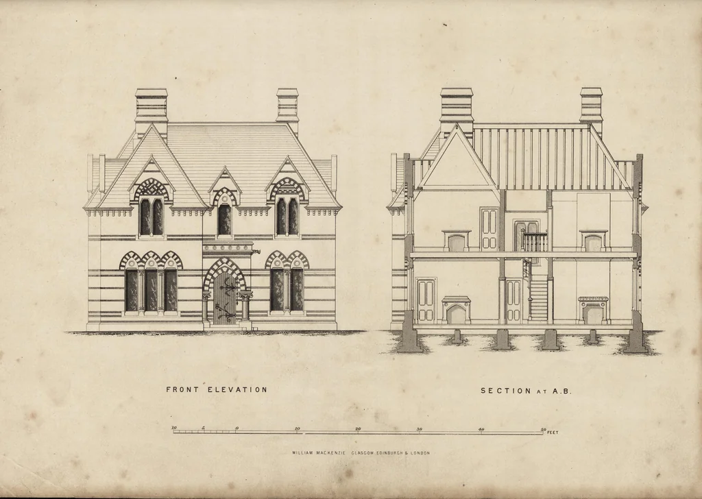 An illustration from Cottage, lodge, and villa architecture, 1870, leaf 74