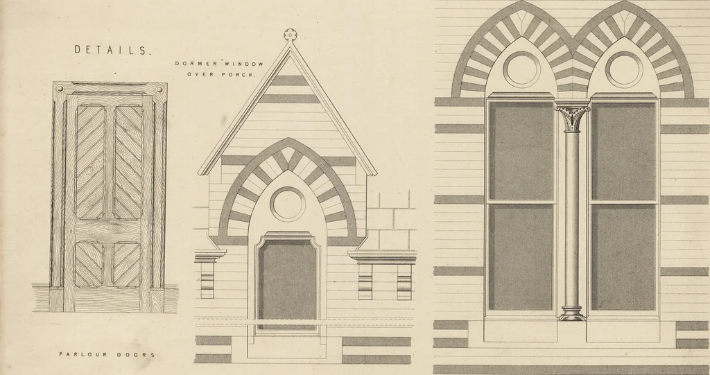 An illustration from Cottage, lodge, and villa architecture, 1870, leaf 78