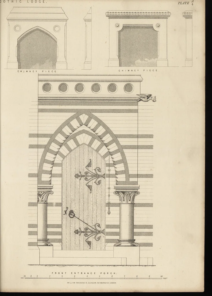 An illustration from Cottage, lodge, and villa architecture, 1870, leaf 80