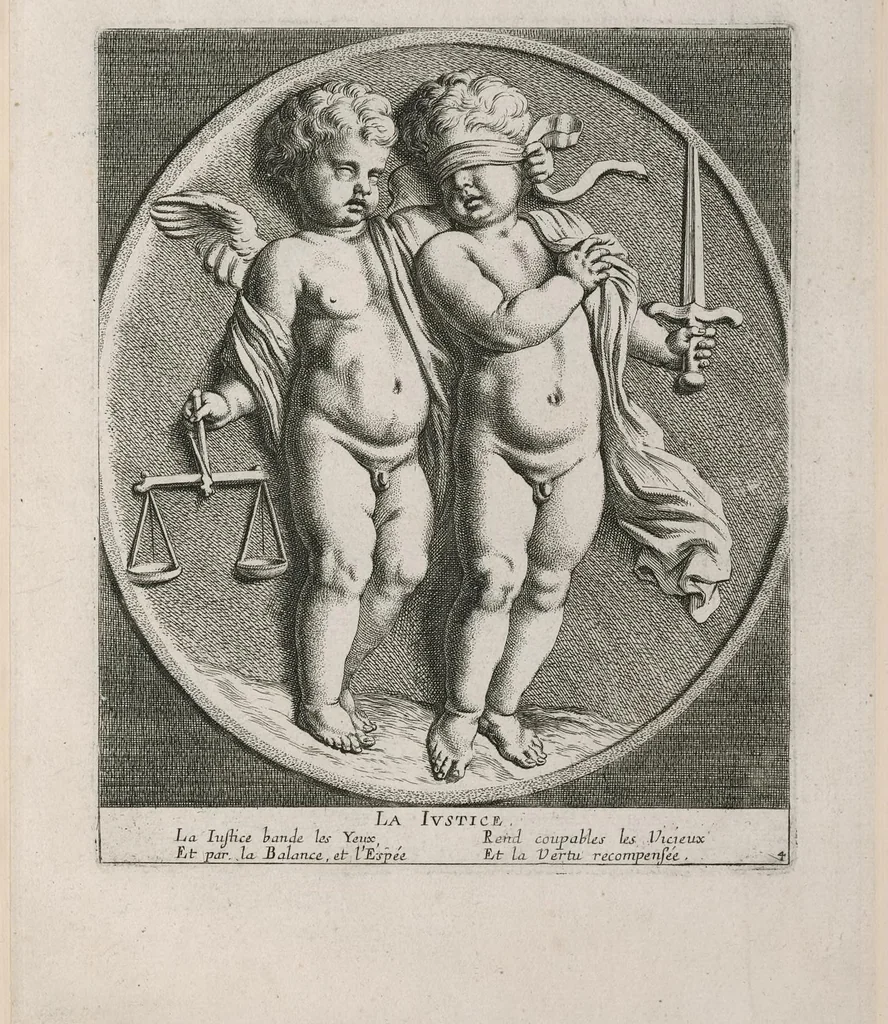 An illustration from Les vertus innocentes ou leurs simboles sous des figures d'enfans : necessaires aux amateurs de la muette poesie, & de la pinture parlante, leaf 16