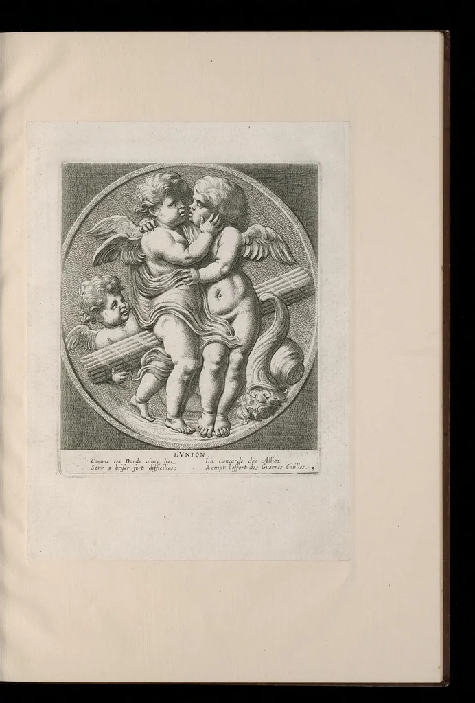 An illustration from Les vertus innocentes ou leurs simboles sous des figures d'enfans : necessaires aux amateurs de la muette poesie, & de la pinture parlante, leaf 24