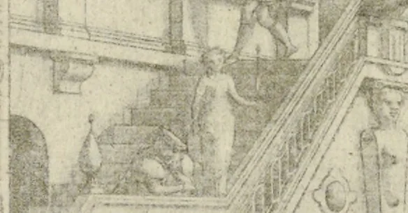 An illustration from Artis perspectiuae plurium generum elegantissimae formulae [graphic], multigenis fontibus, nonnullisq[ue] hortulis affabre factis exornatae, in cõmodum artificum, eorumq[ue] qui architectura, aedificiorumq[ue] cõmensurata uarietate delectantur, antea nunquam impressae, 1568, leaf 21
