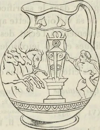 An illustration from Élite des monuments céramographiques; matériaux pour l'histoire des religions et des moeurs de l'antiquité;, 1844, leaf 389