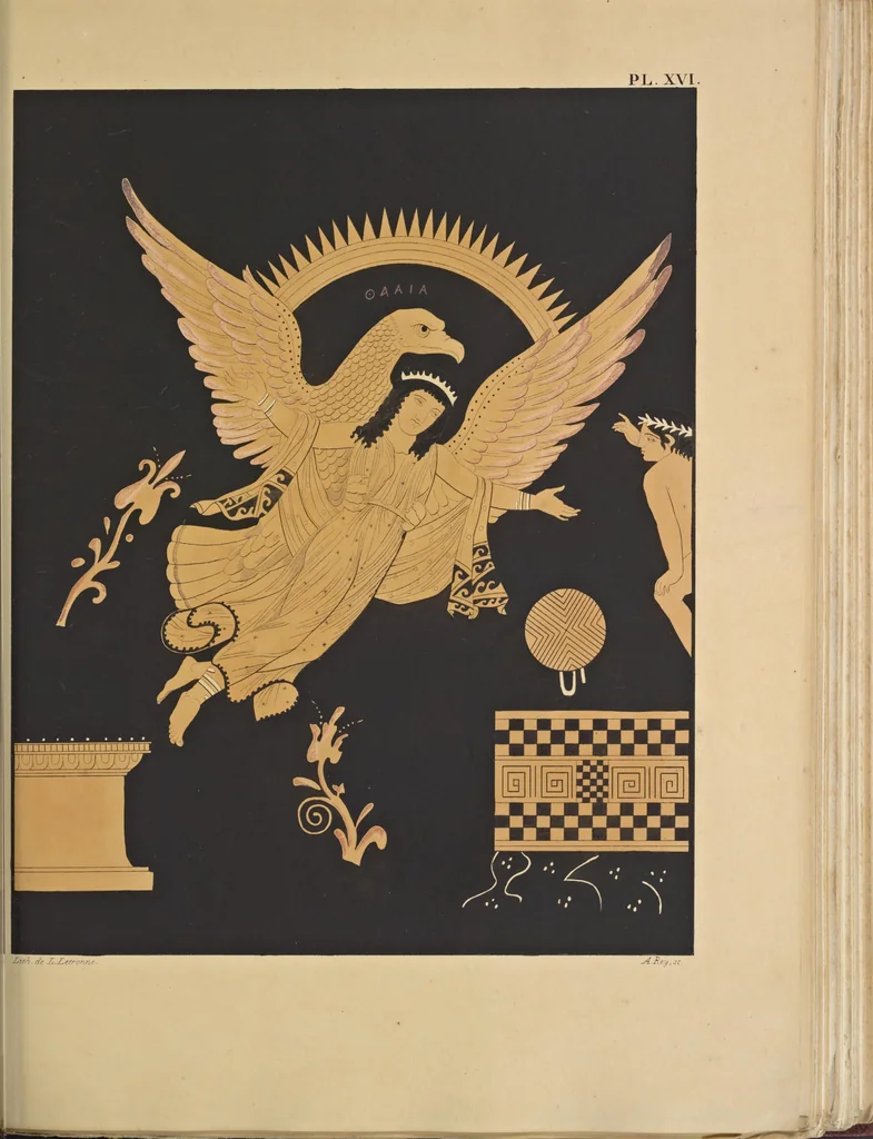 An illustration from Élite des monuments céramographiques; matériaux pour l'histoire des religions et des moeurs de l'antiquité;, 1844, leaf 480
