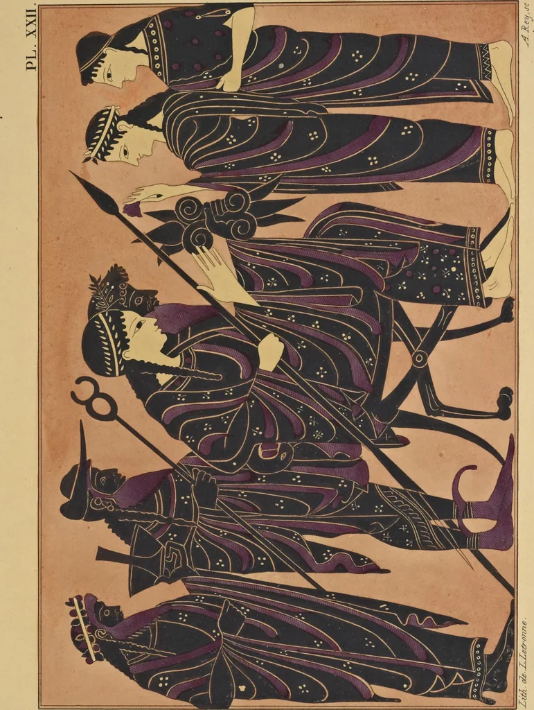 An illustration from Élite des monuments céramographiques; matériaux pour l'histoire des religions et des moeurs de l'antiquité;, 1844, leaf 490