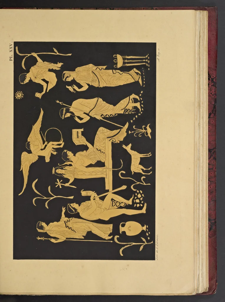 An illustration from Élite des monuments céramographiques; matériaux pour l'histoire des religions et des moeurs de l'antiquité;, 1844, leaf 496