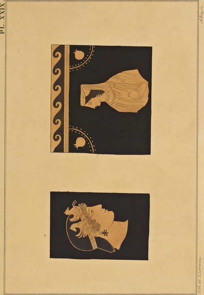 An illustration from Élite des monuments céramographiques; matériaux pour l'histoire des religions et des moeurs de l'antiquité;, 1844, leaf 504