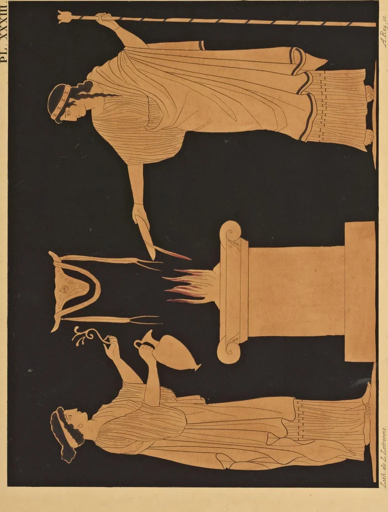 An illustration from Élite des monuments céramographiques; matériaux pour l'histoire des religions et des moeurs de l'antiquité;, 1844, leaf 514