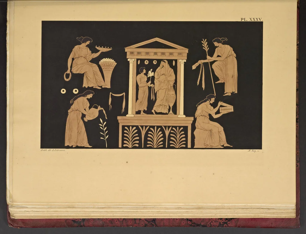 An illustration from Élite des monuments céramographiques; matériaux pour l'histoire des religions et des moeurs de l'antiquité;, 1844, leaf 518