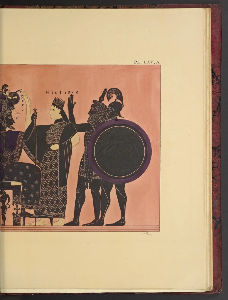 An illustration from Élite des monuments céramographiques; matériaux pour l'histoire des religions et des moeurs de l'antiquité;, 1844, leaf 588